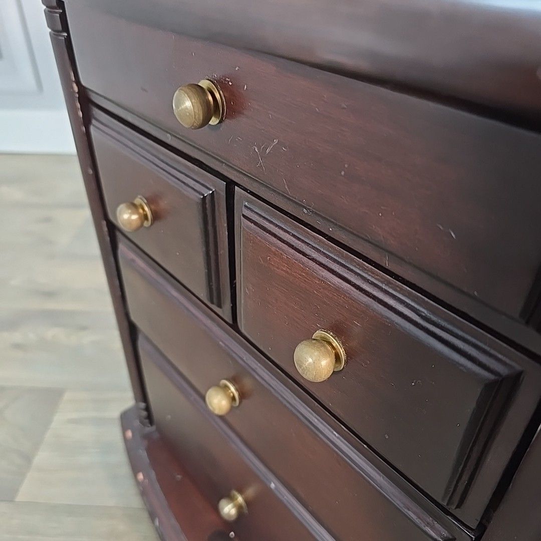 photo furniture Antique Style Companion Table Magazine Rack Side Cabinet Drawers Mahogany