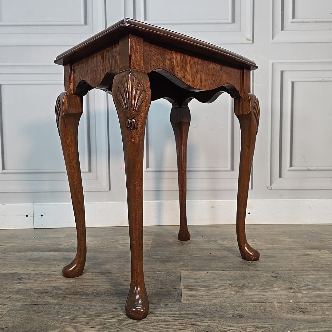 Antique Style Side Table  Queen Anne Glass Top – Carved Shells – Jack Finch Ltd photo furniture