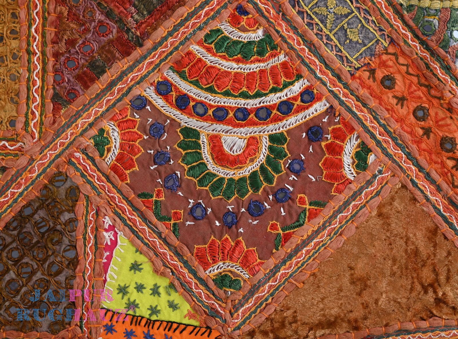 Vintage Embroidered Toran: Indian Cotton Wall Hanging (67x39 In). photo buy