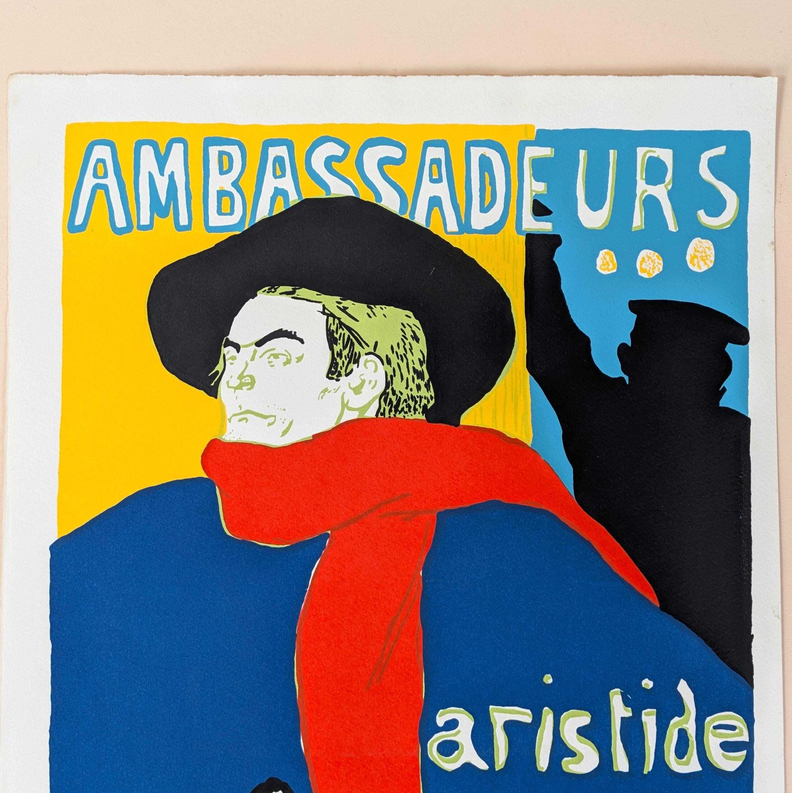 Vintage Fine Art Lithograph Aristide Bruant Ambassadors Toulouse Lautrec 13x19 photo furniture