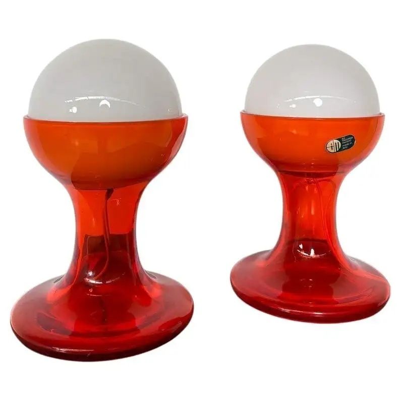 Pair Of Lt216 Table Lamps By Carlo Nason For Mazzega, 1960s photo vinterior