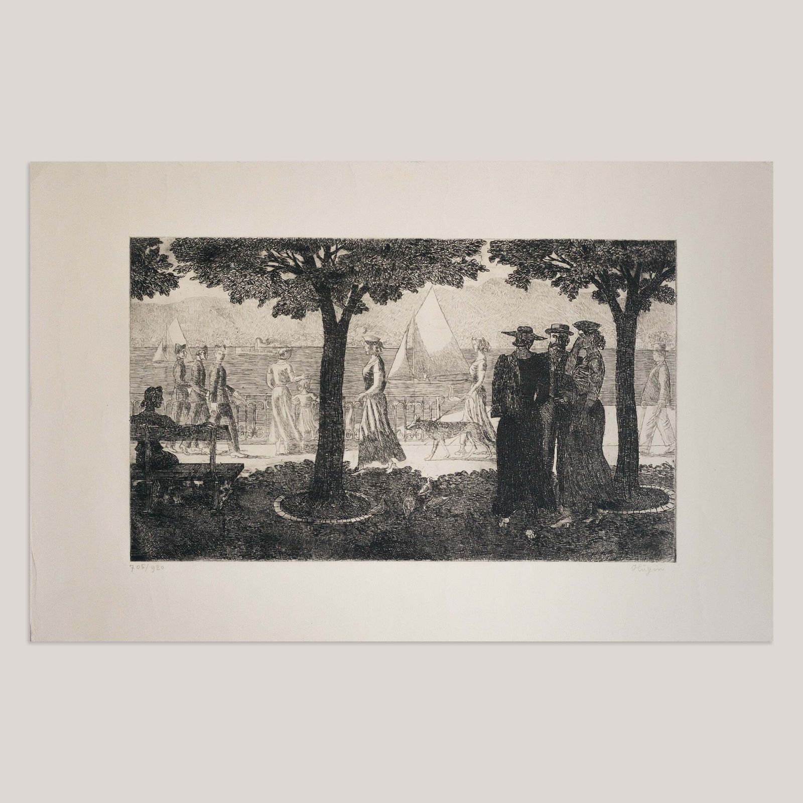 Lakeside Promenade Scene By Karl Otto Hügin photo furniture
