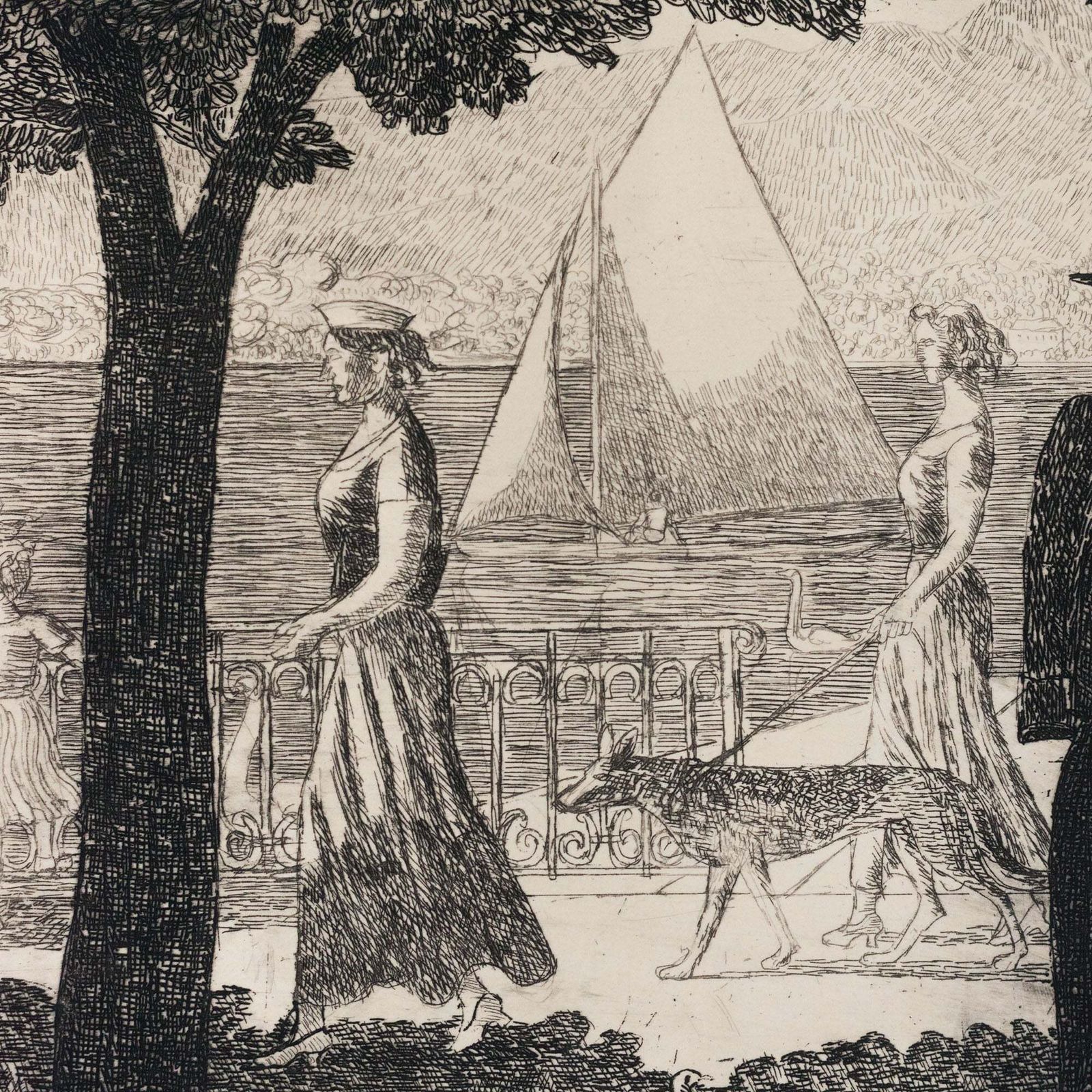 Promenadescène Aan Het Meer Van Karl Otto Hügin photo for sale