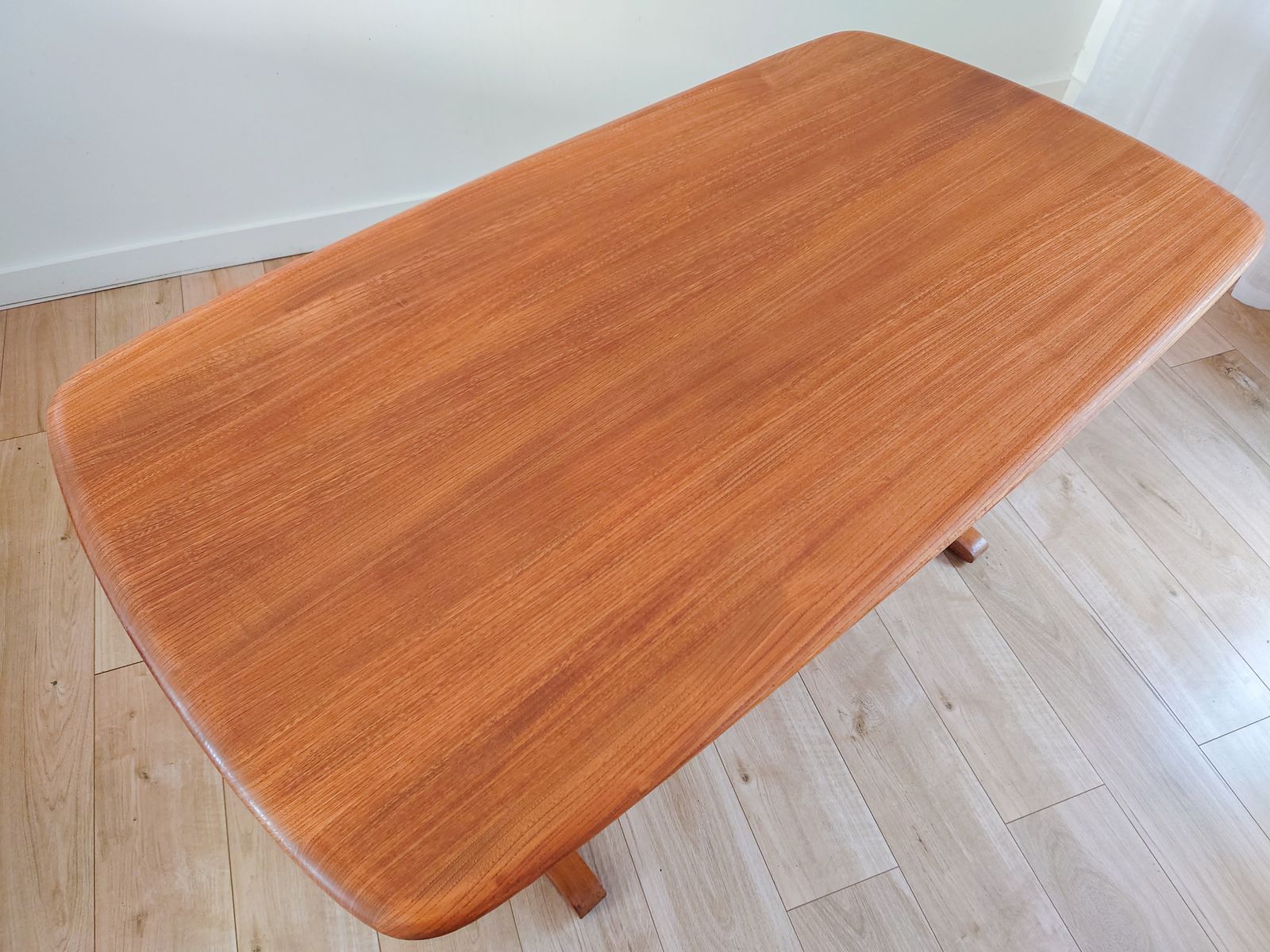Mid Century Ercol Solid Elm Refectory Dining Table photo vinterior