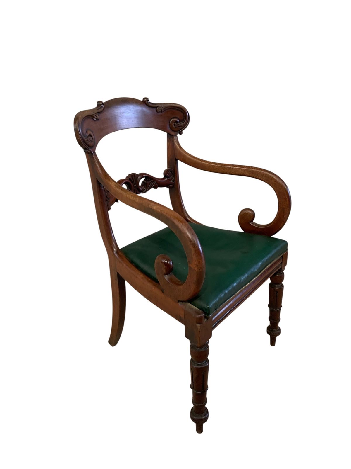 Antique English William IV Mahogany Desk Chair photo vinterior