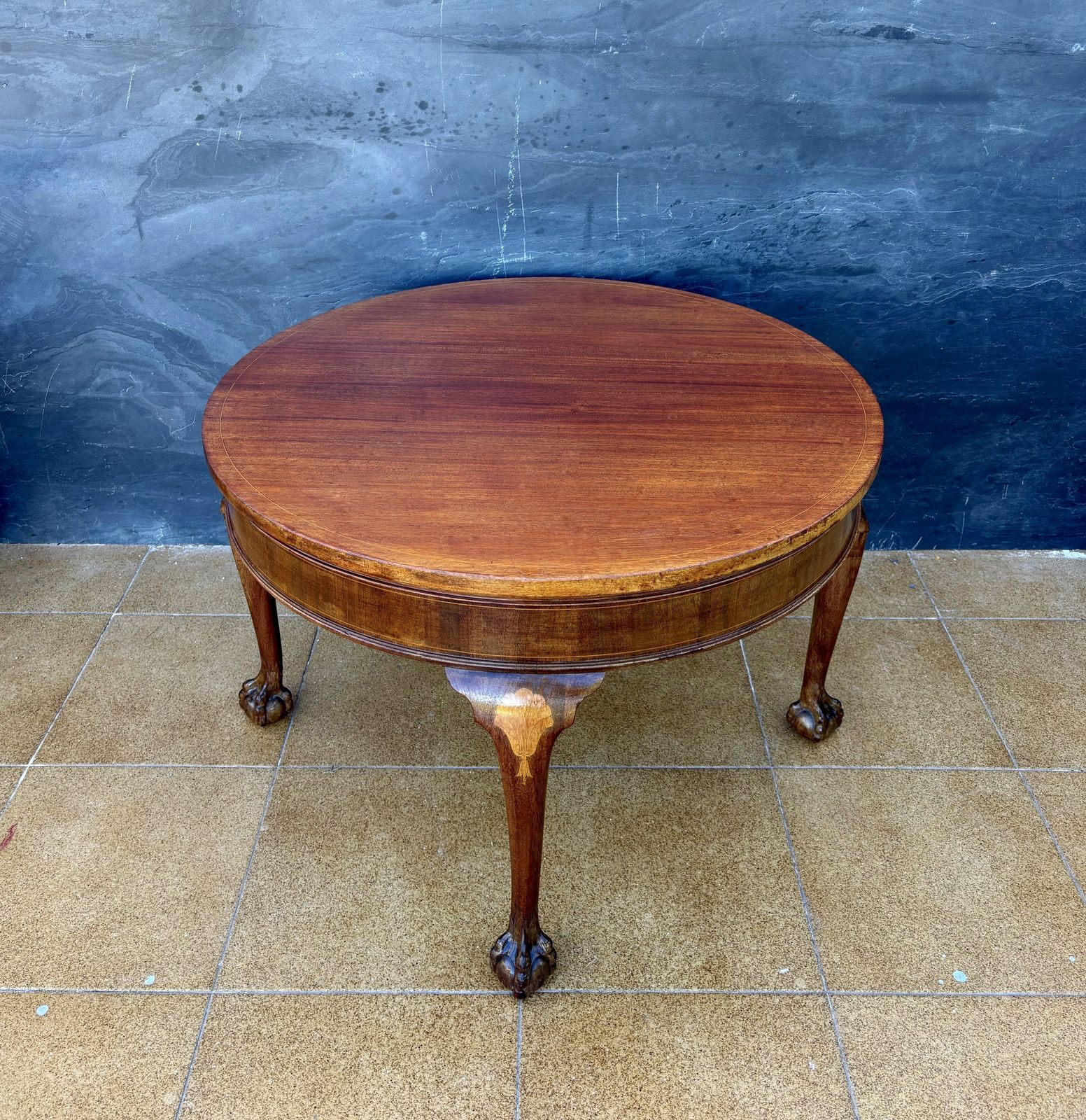 1750.0 Spanish Walnut Queen Anne Style Round Side Table, Early 20th Century photo