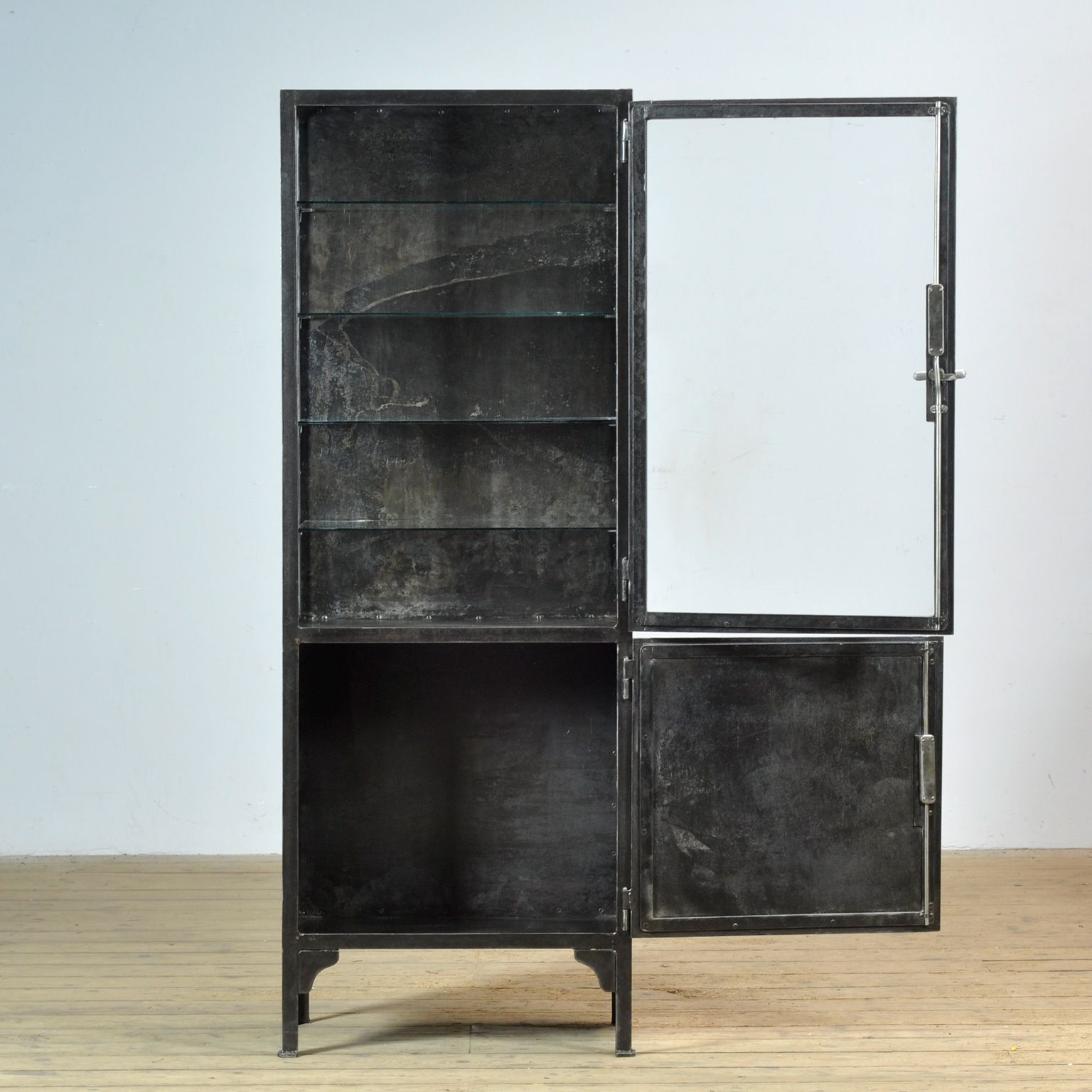 Polished Iron Medical Cabinet, 1930s photo Furniture
