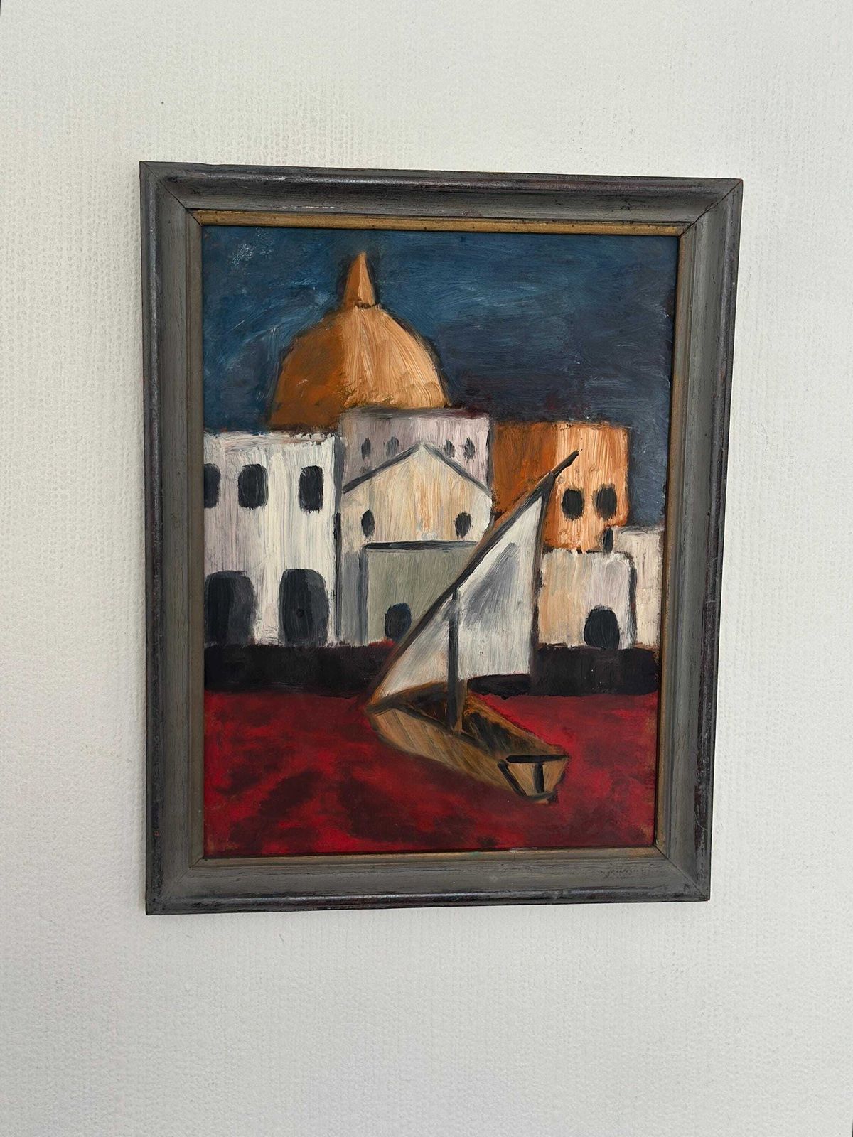 Original Swedish Oil On Panel – “Southern Motif” –By Malte Nyberg Tolf Vintage &  Framed – 49 × 39 Cm (19.3" × 15.4") photo for sale