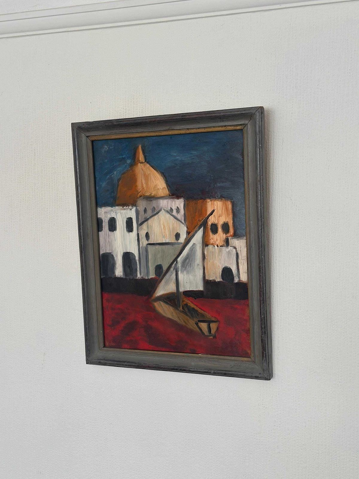 Art Original Swedish Oil On Panel – “Southern Motif” –By Malte Nyberg Tolf Vintage &  Framed – 49 × 39 Cm (19.3" × 15.4") photo