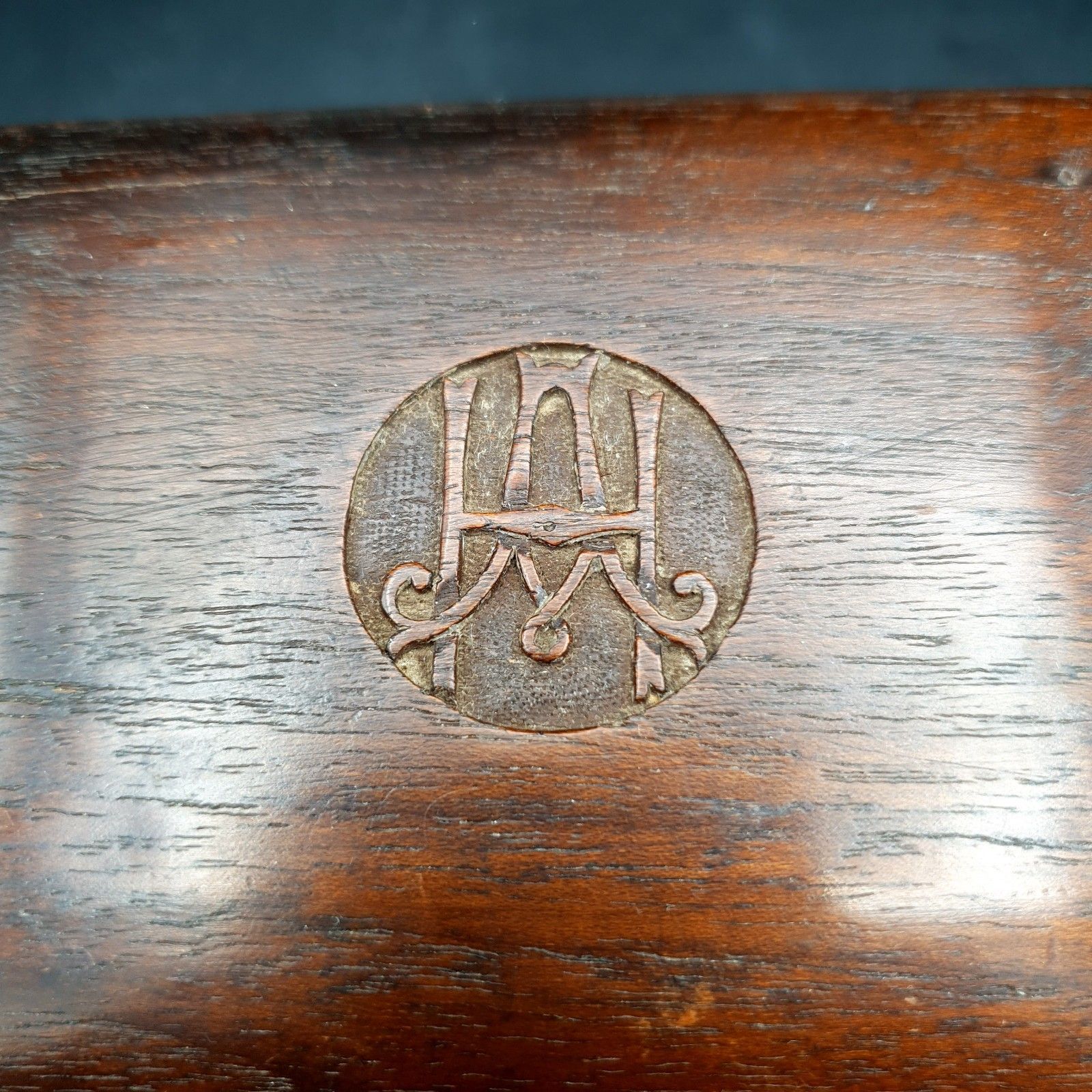 Antique Apothecary Box Rising Tray Vial Holder Carved Monkey Wood Case photo vintage