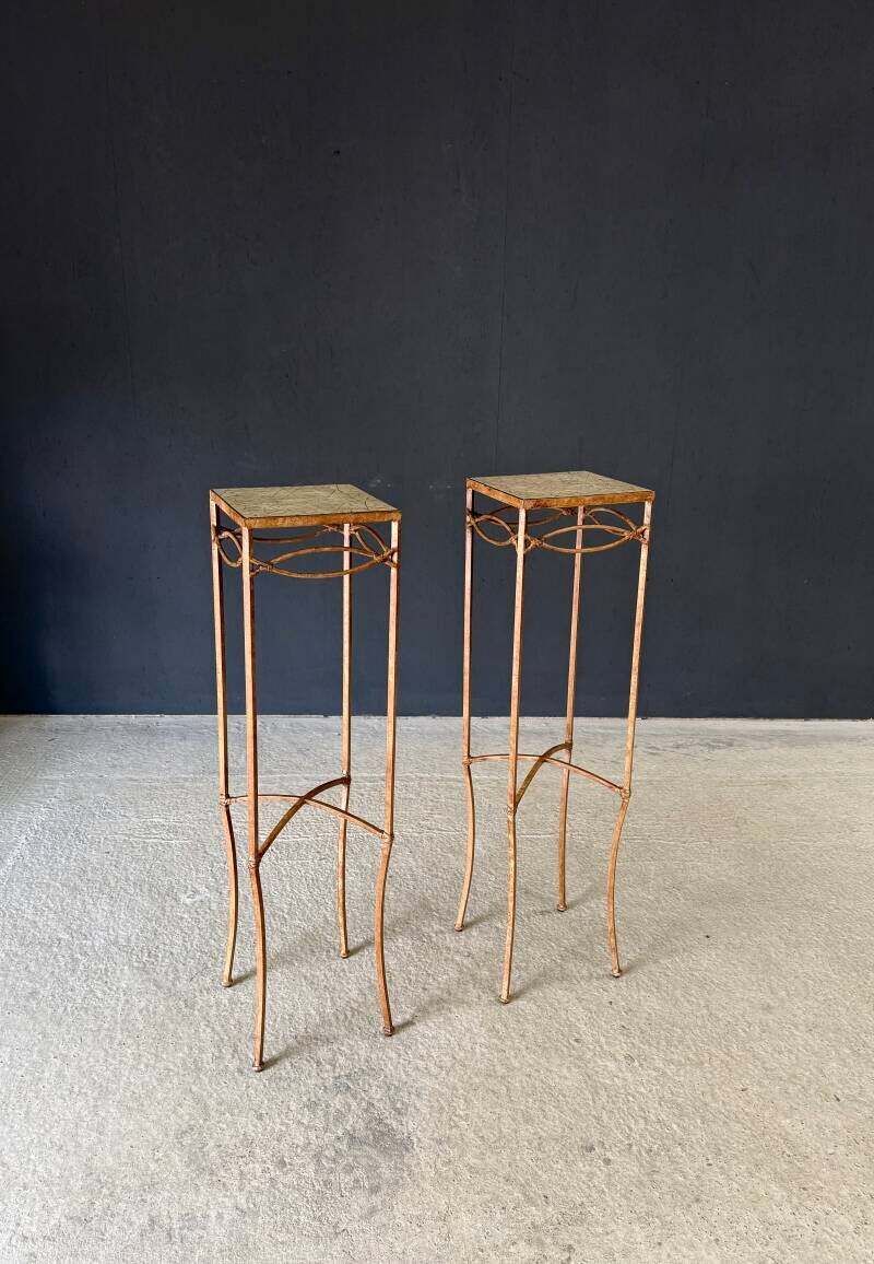 Handcrafted Design High Pedestal Table Set, 1990's France photo Furniture