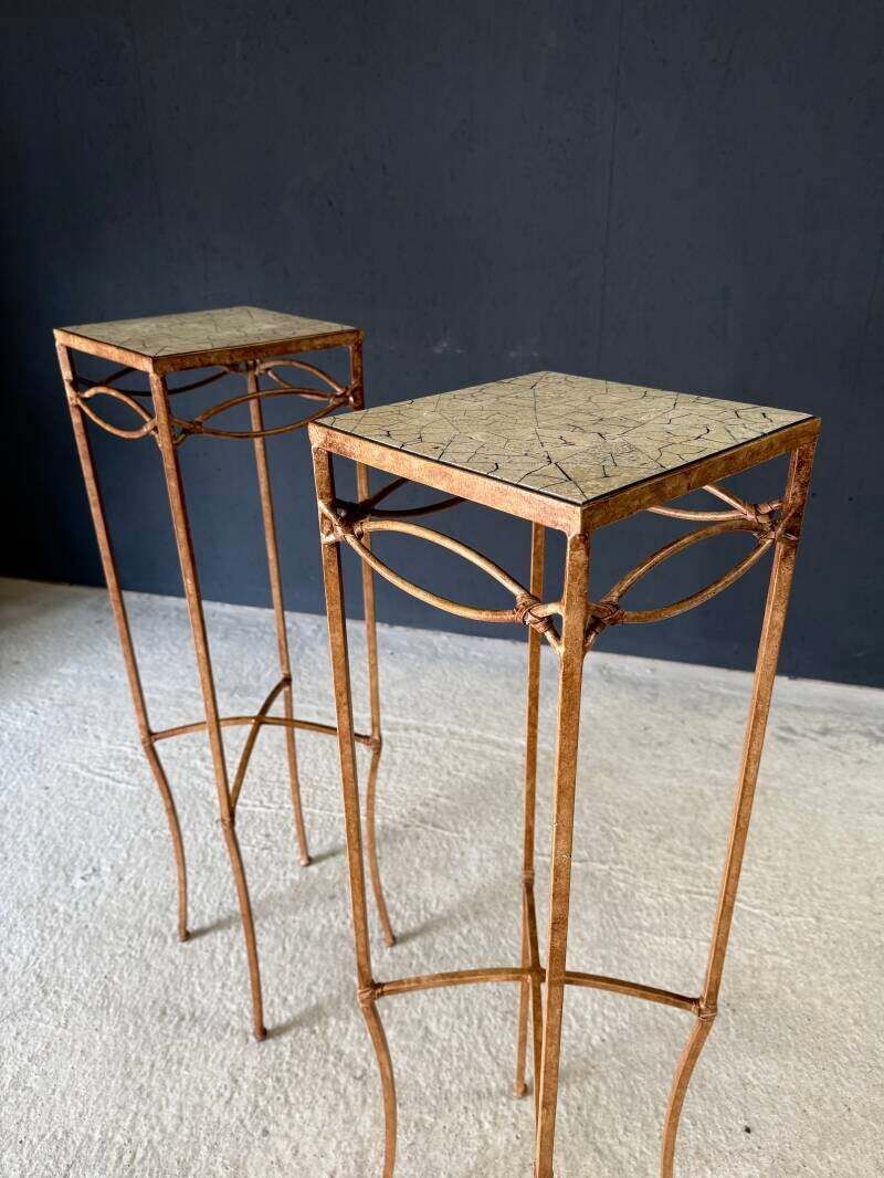 photo vintage Handcrafted Design High Pedestal Table Set, 1990's France
