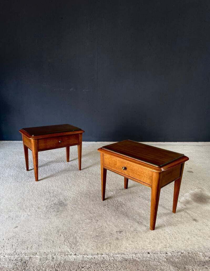 Midcentury Design Bedside Cabinet Set, Italy 1950's photo for sale