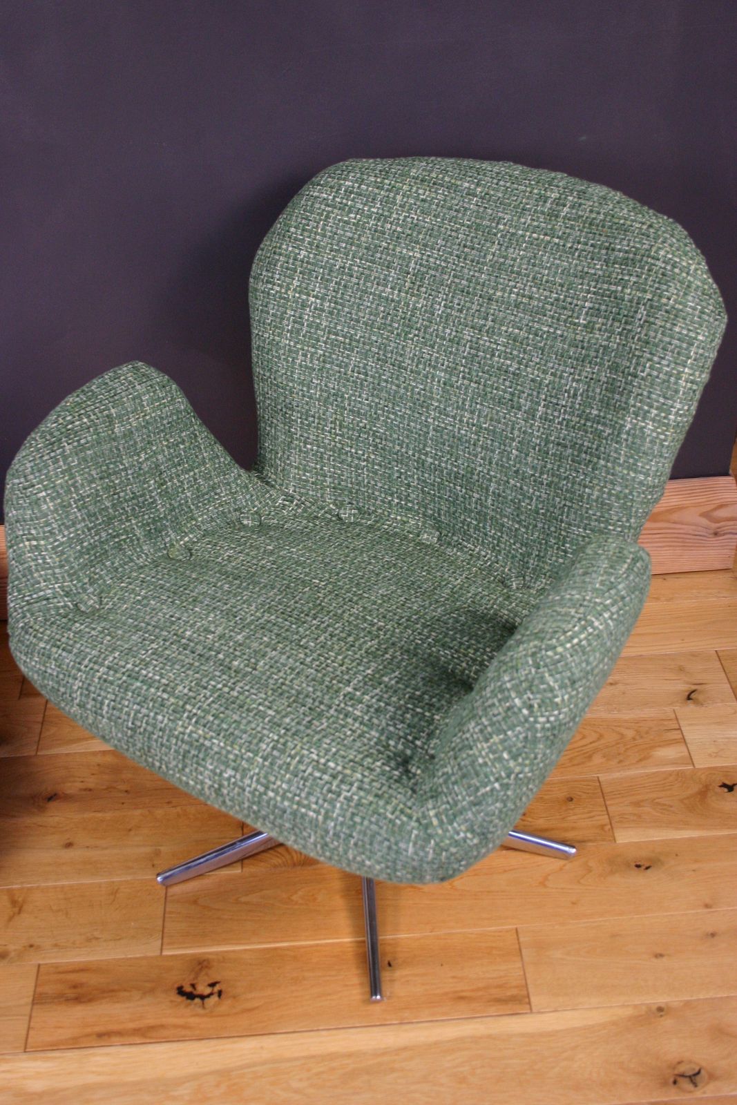 1970s Hungarian Mid Century Swivel Lounge Chair – Recently Reupholstered Sculptural Frame photo buy