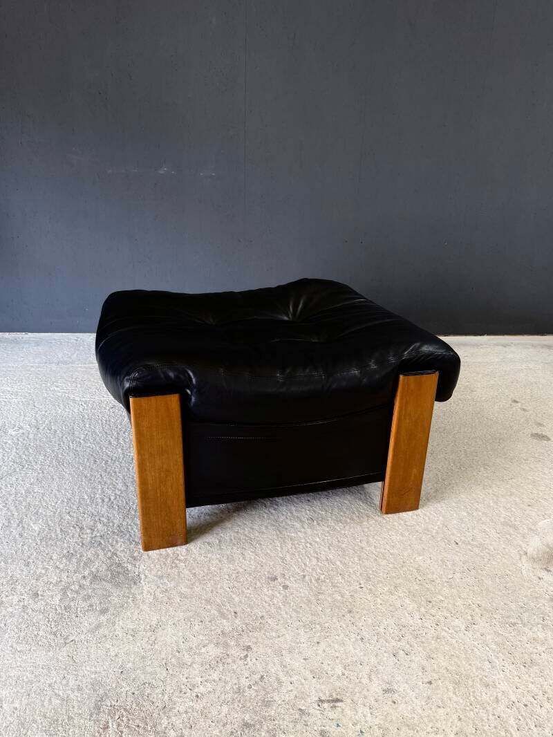 Postmodern Design Artona Xl Leather Ottoman By Afra & Tobia Scarpa For Maxalto, Italy 1980's photo 2200.0