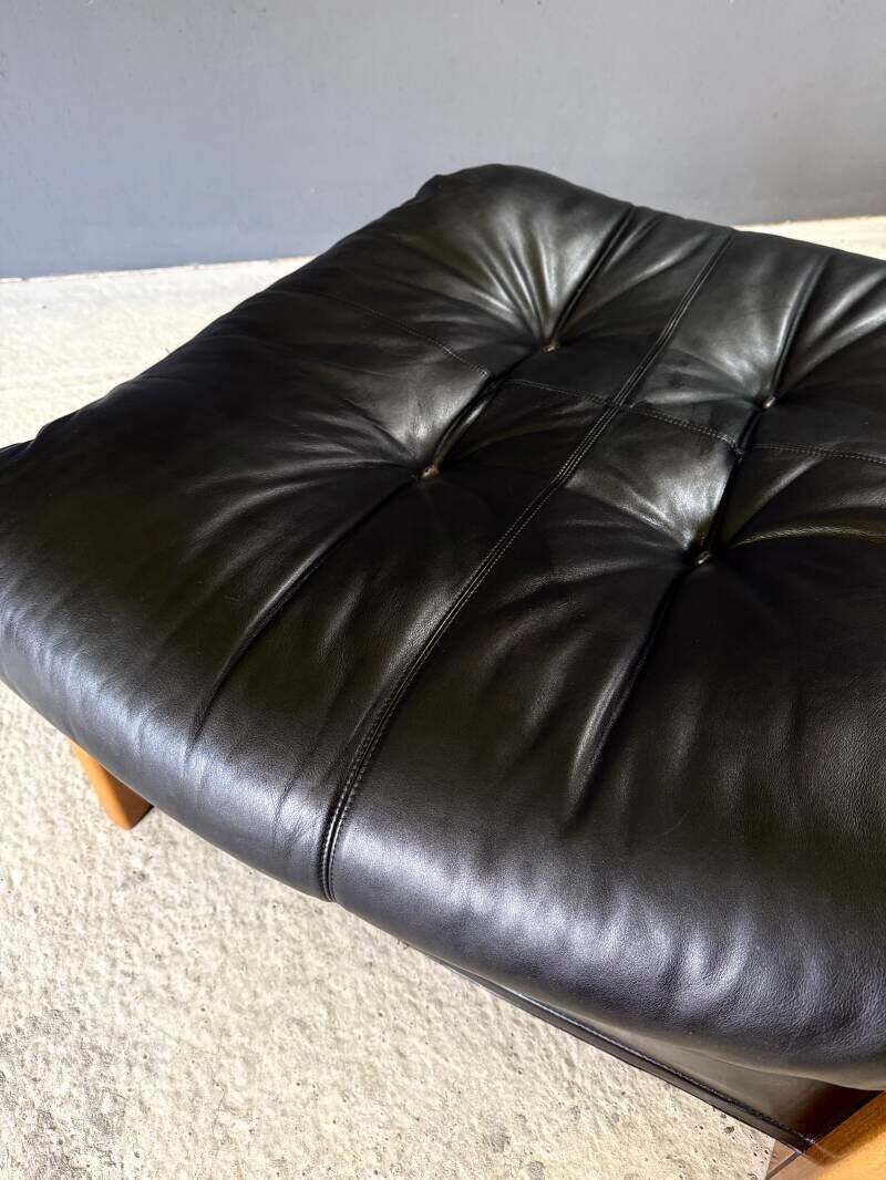photo buy Postmodern Design Artona Xl Leather Ottoman By Afra & Tobia Scarpa For Maxalto, Italy 1980's