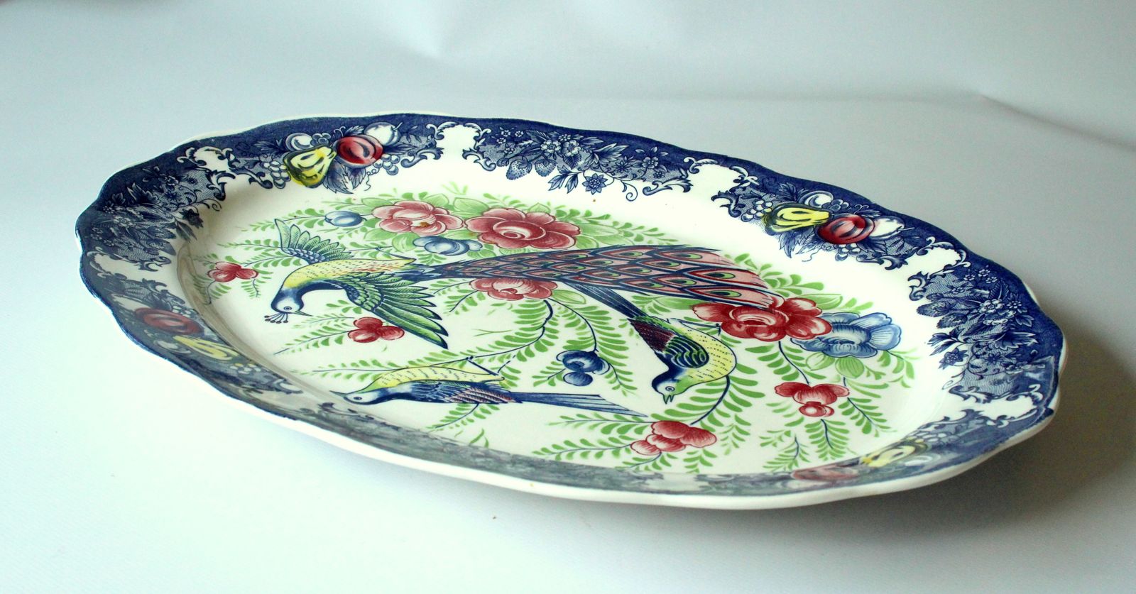 Xl Asian Porcelain Serving Platter   Made In Japan   Mz China   Vintage photo 112.0