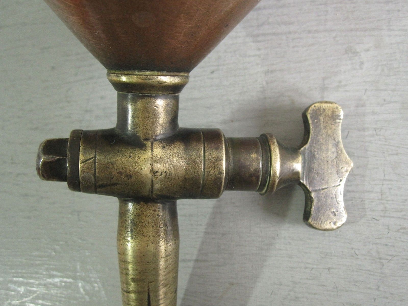 photo for sale L Lumley London Copper Brewery Funnel With Brass Tap