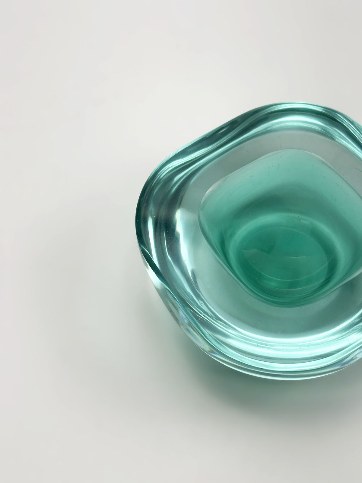 Murano Glass Geode Bowl By Archimede Seguso In Mint And Blue, Italy 1960s photo furniture
