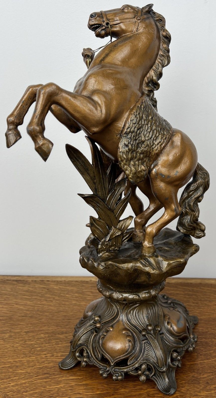 Figures Vintage Metal Horse Statues Pair Ornate Classical Sculpture Set Lot 4938 photo 299.0