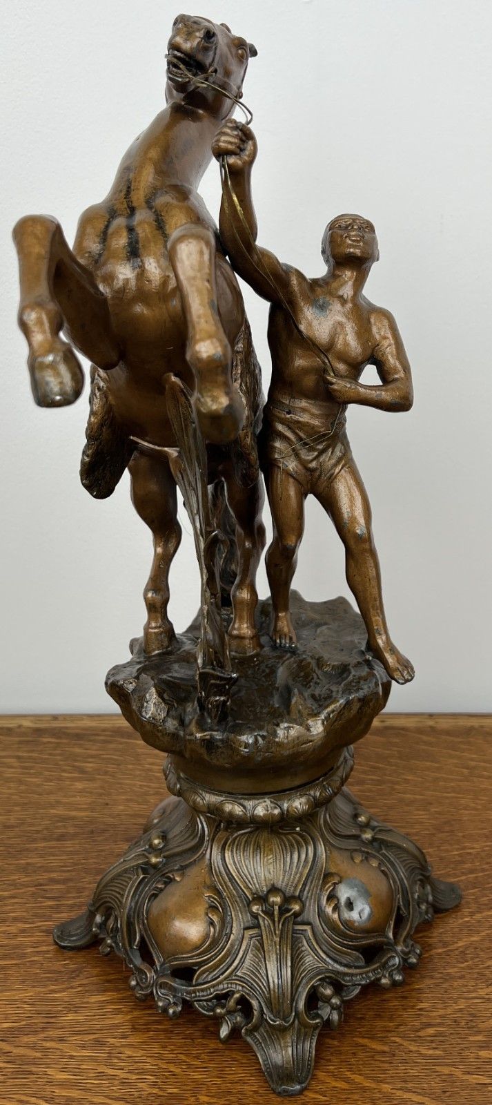 Art Figures Vintage Metal Horse Statues Pair Ornate Classical Sculpture Set Lot 4938 photo
