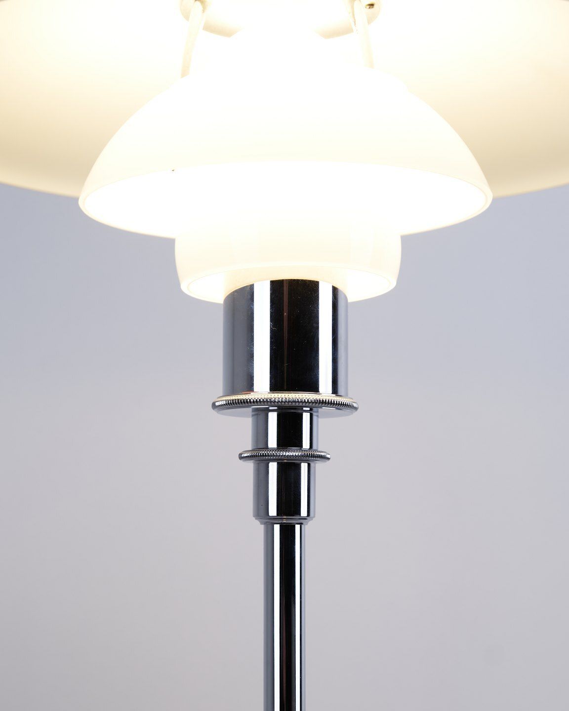 Poul Henningsen Floor Lamp Model Ph 3½ 2½ In Chrome, Louis Poulsen photo for sale