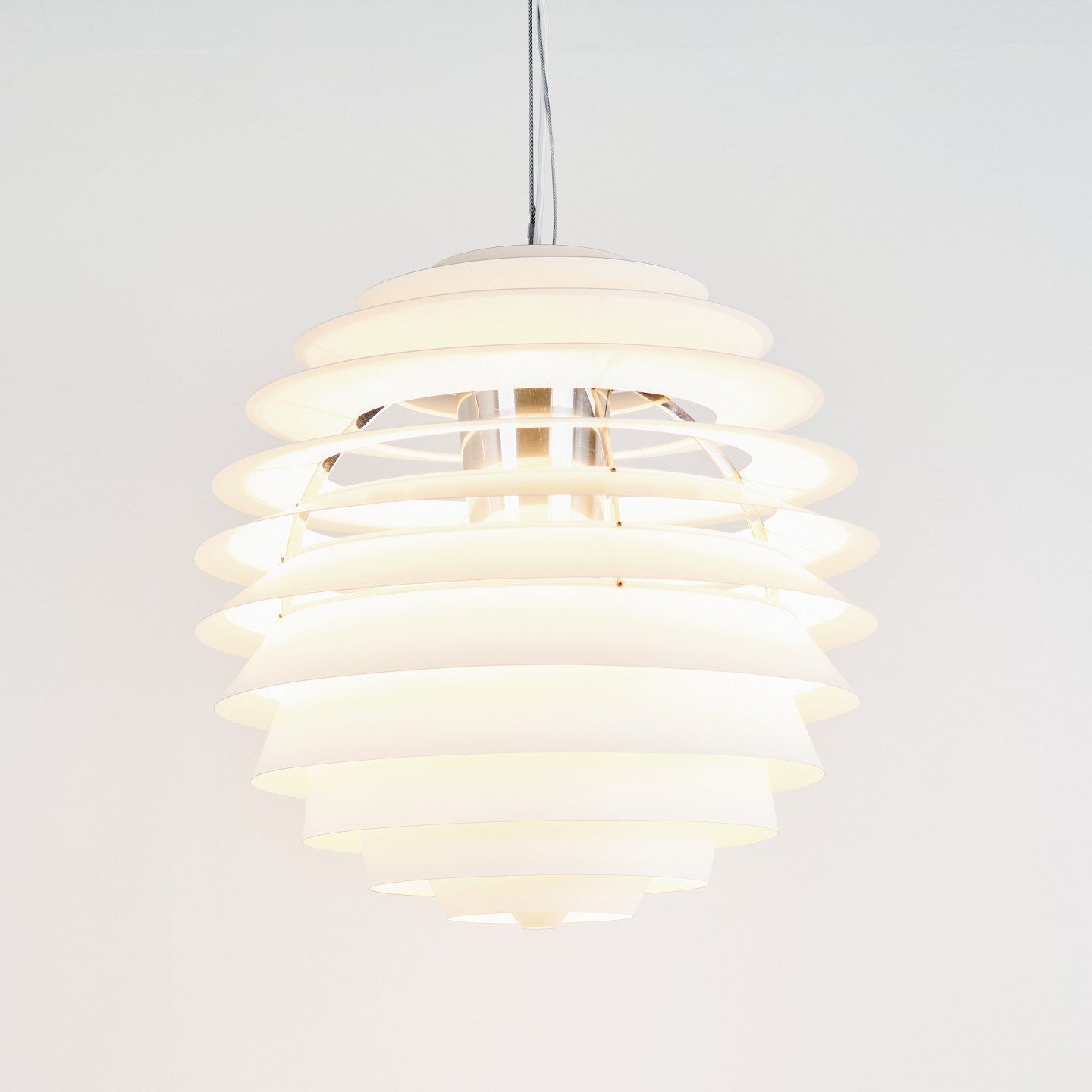 Poul Henningsen Ph Louvre Pendant In Metal For Louis Poulsen, Danish Design 1957