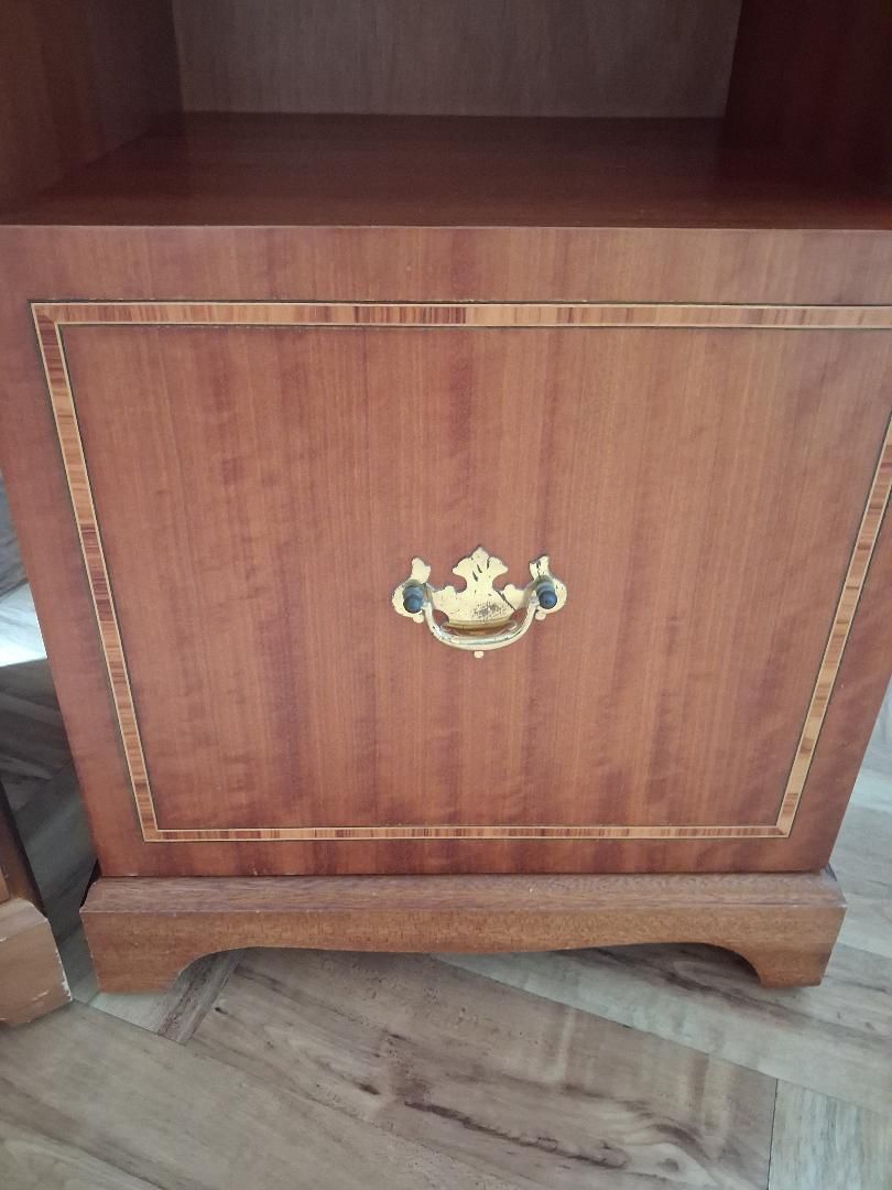 photo furniture Pair Retro Bedside Beithcraft Cabinets Inlaid Mahogany Teak