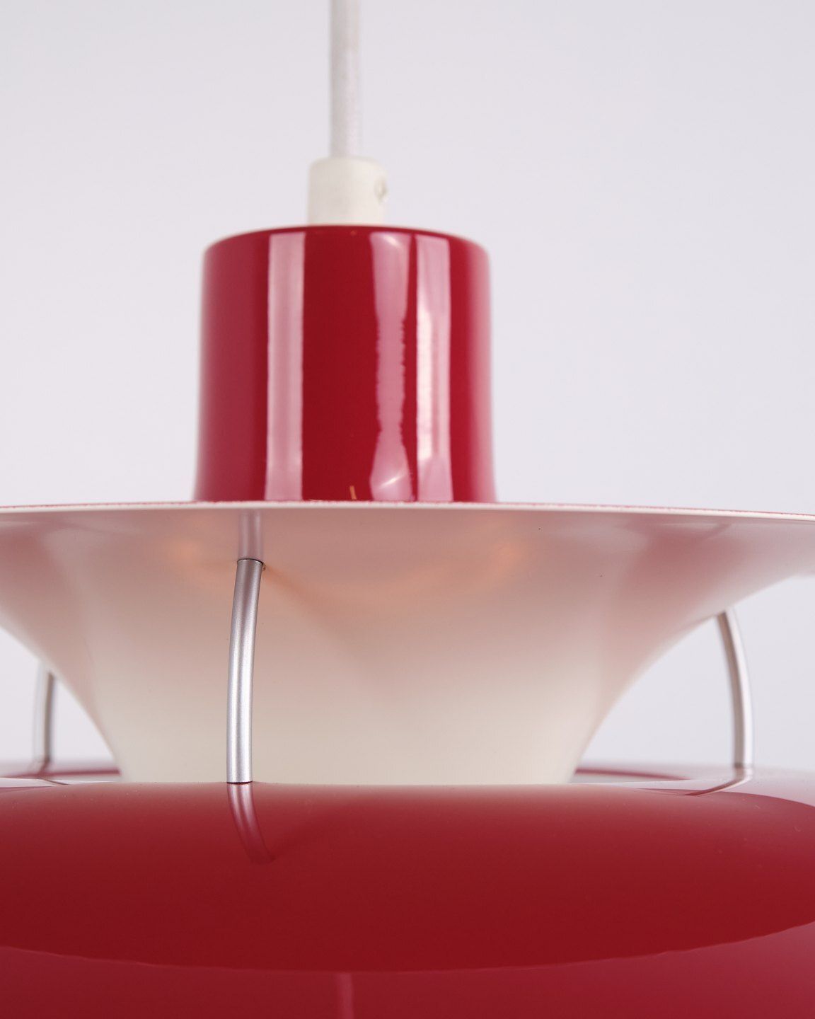 Poul Henningsen Pendant Model Ph 5 In Red Lacquered Metal, Louis Poulsen photo Lighting