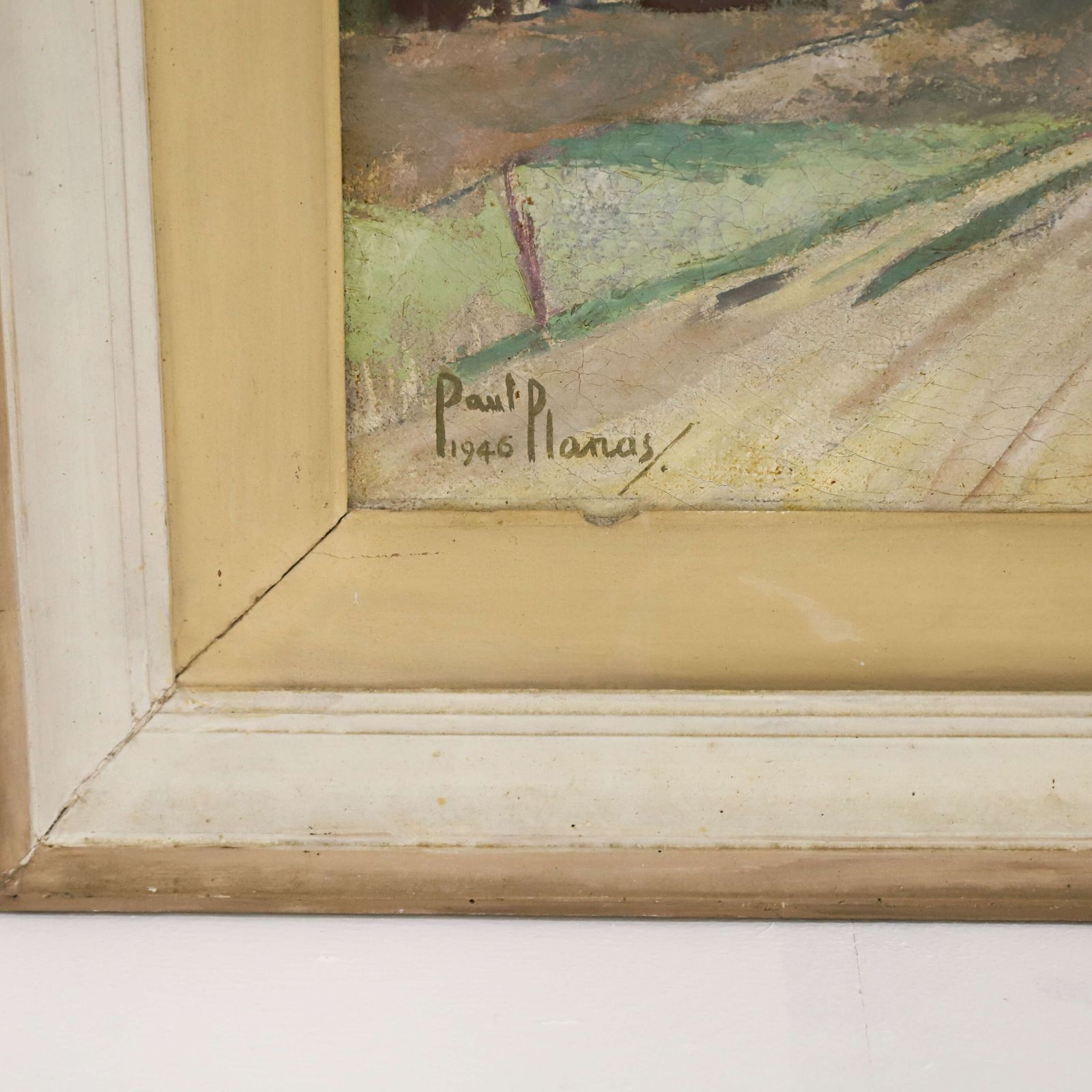 Paul Planas (French, 20th C.)   La Rue Des Meuniers, Bagneux, 1946   Oil On Canvas photo furniture