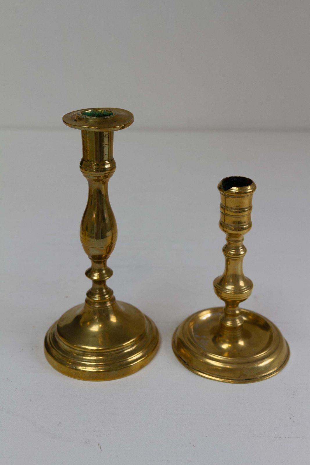 Antique Danish Baroque Brass Candlesticks. Set Of 6. photo 710.0