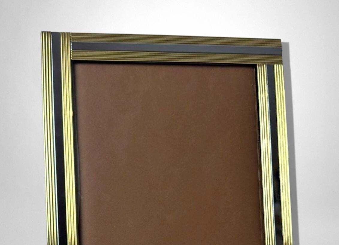 Romeo Rega Style Italian Brass And Steel Picture Frame photo vintage