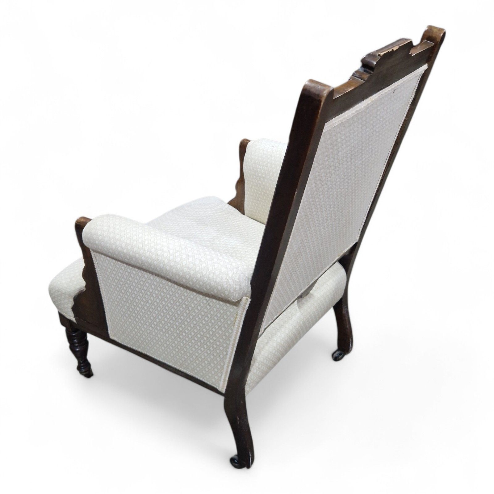 photo vintage Victorian Fireside Chair Antique Carved Occasional Salon Chair Bedroom Chair