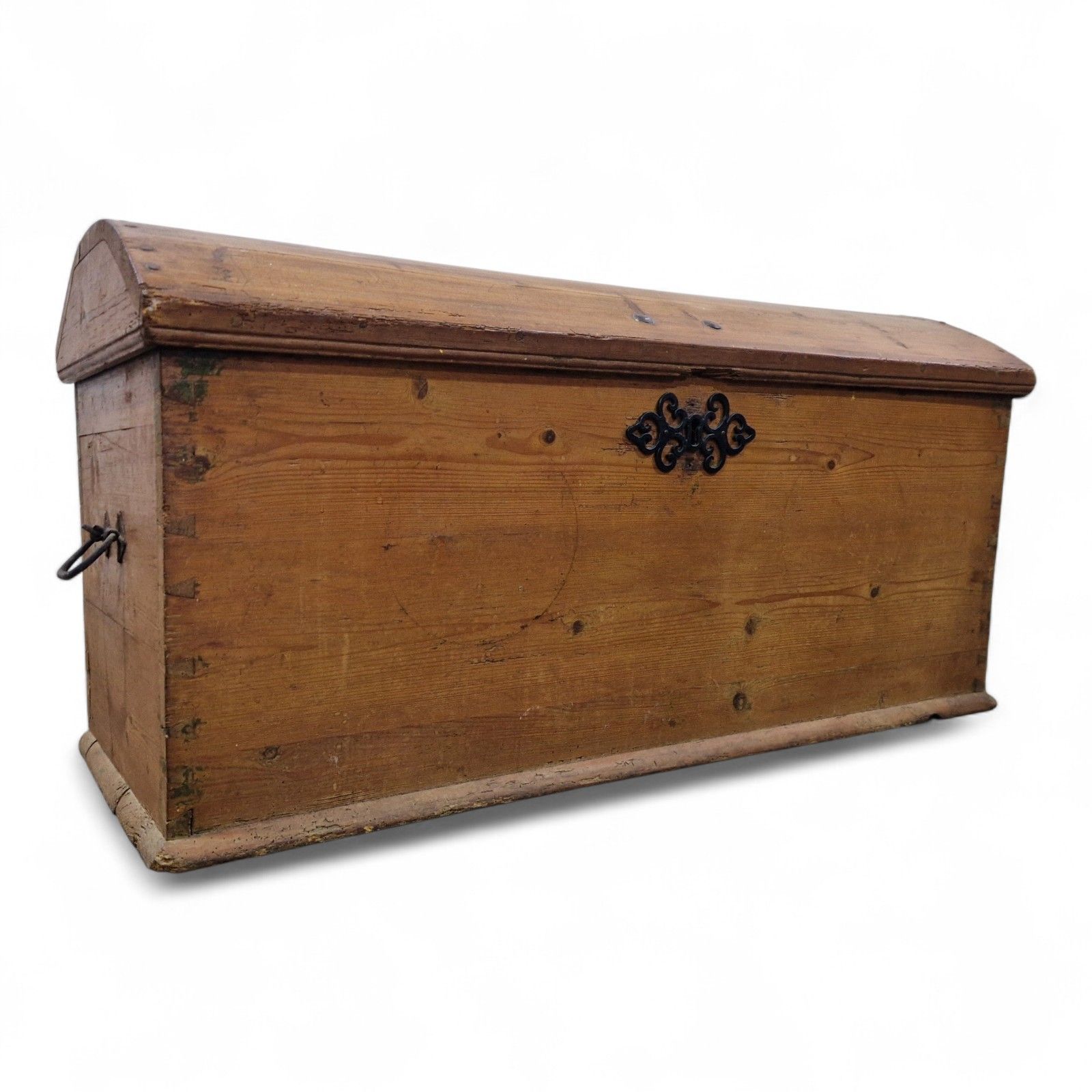 Furniture Continental Wooden Storage Chest Dome Top Rustic Coffer Blanket Box Large photo