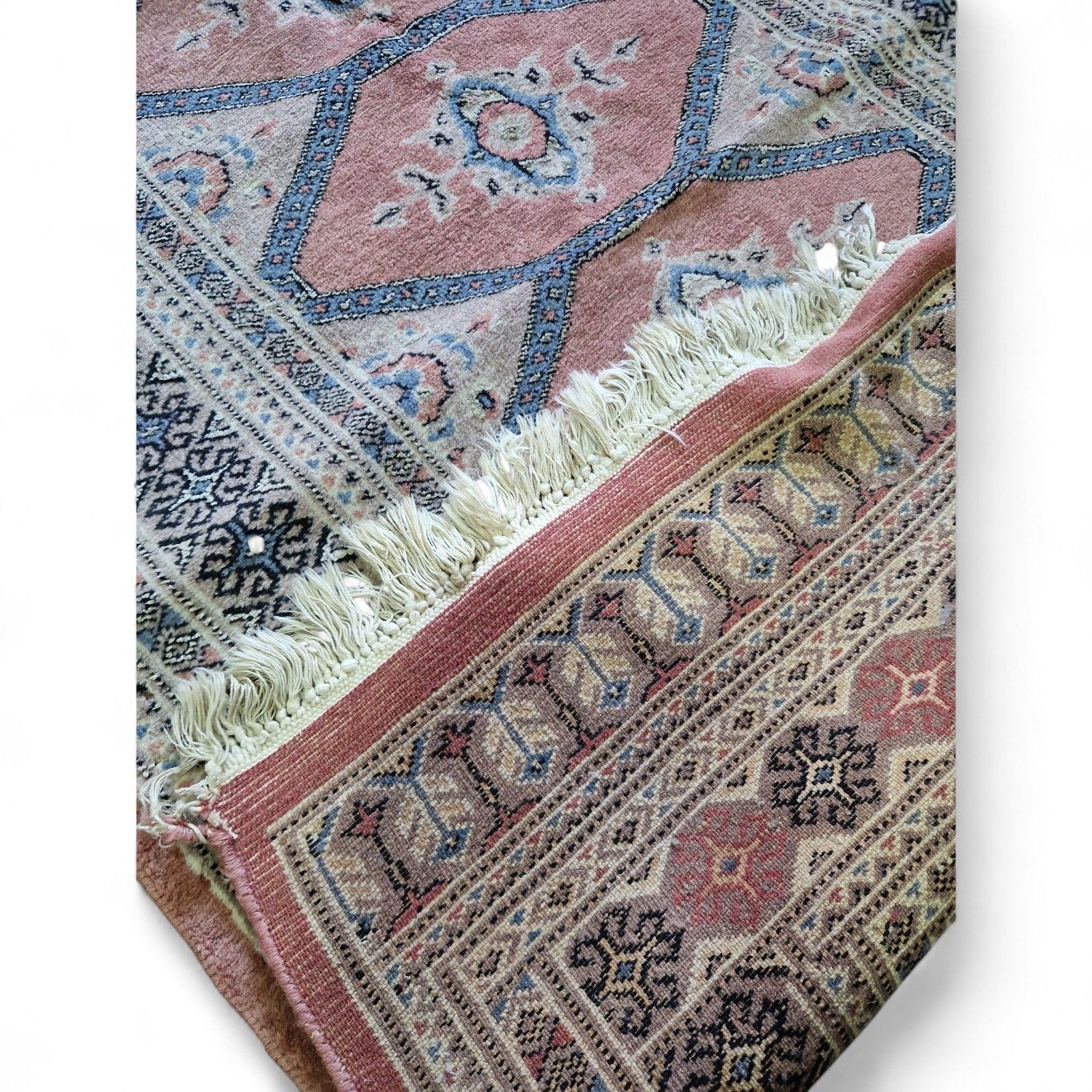 175.0 Traditional Carpet Runner Diamond Medallion Pattern Hallway Wool Rug 3m photo