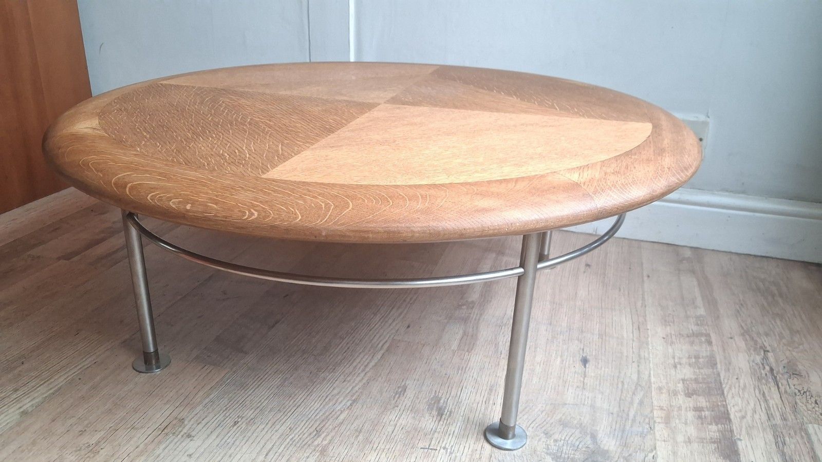 Modernist /Bauhaus Mid Century  Oak And Industrial Metal Drinks/Coffee Table photo 330.0