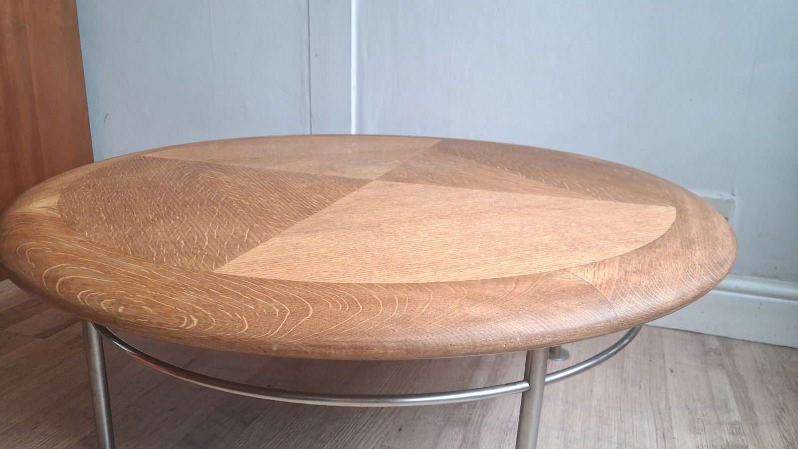 photo for sale Modernist /Bauhaus Mid Century  Oak And Industrial Metal Drinks/Coffee Table