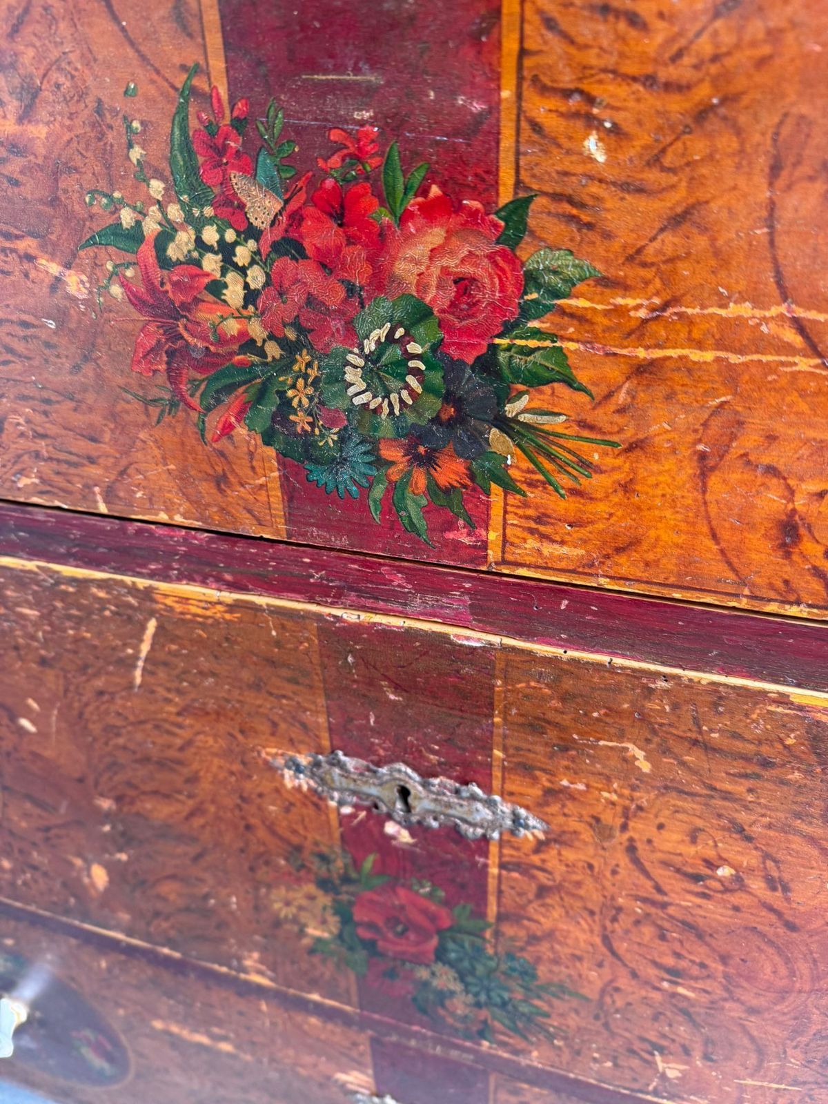 photo for sale An Originally Painted Antique  Pine Genuine Hungarian Chest Of Drawers