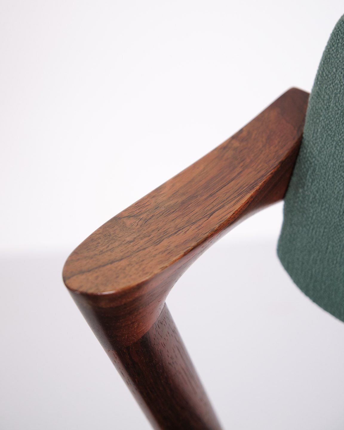 photo for sale Kai Kristiansen Model 42 Dining Chairs In Rosewood With Turquoise Blue Upholstery, Set Of 6, 1960s
