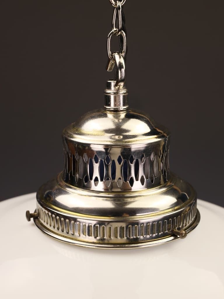 Fine Antique Opaline Pendant Light With Silver Plated Gallery photo buy