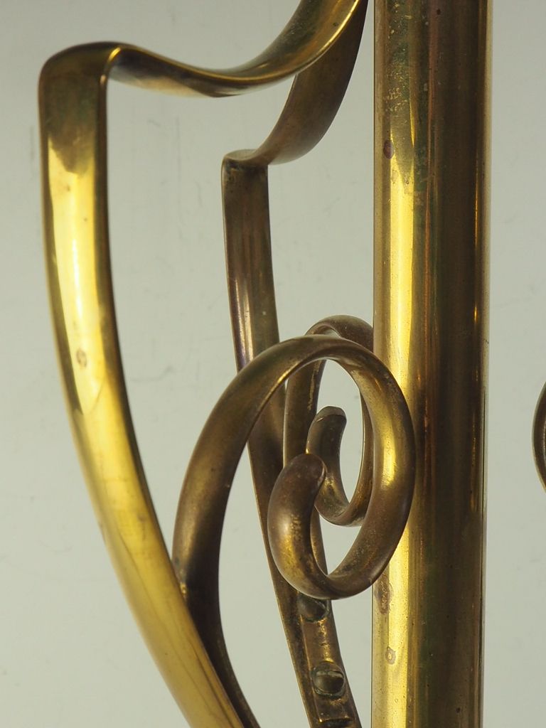 Antique Brass And Copper Rise & Fall Floor Standard Lamp photo furniture