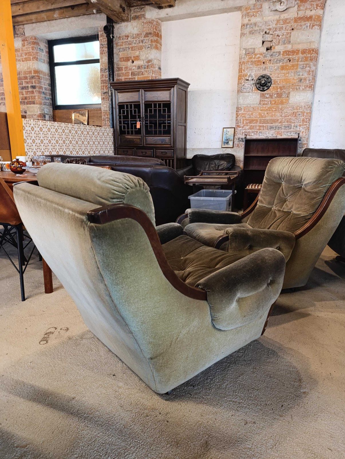 1970s Curved Arm Lounge Chair | Mid Century Sculptural Armchair photo furniture