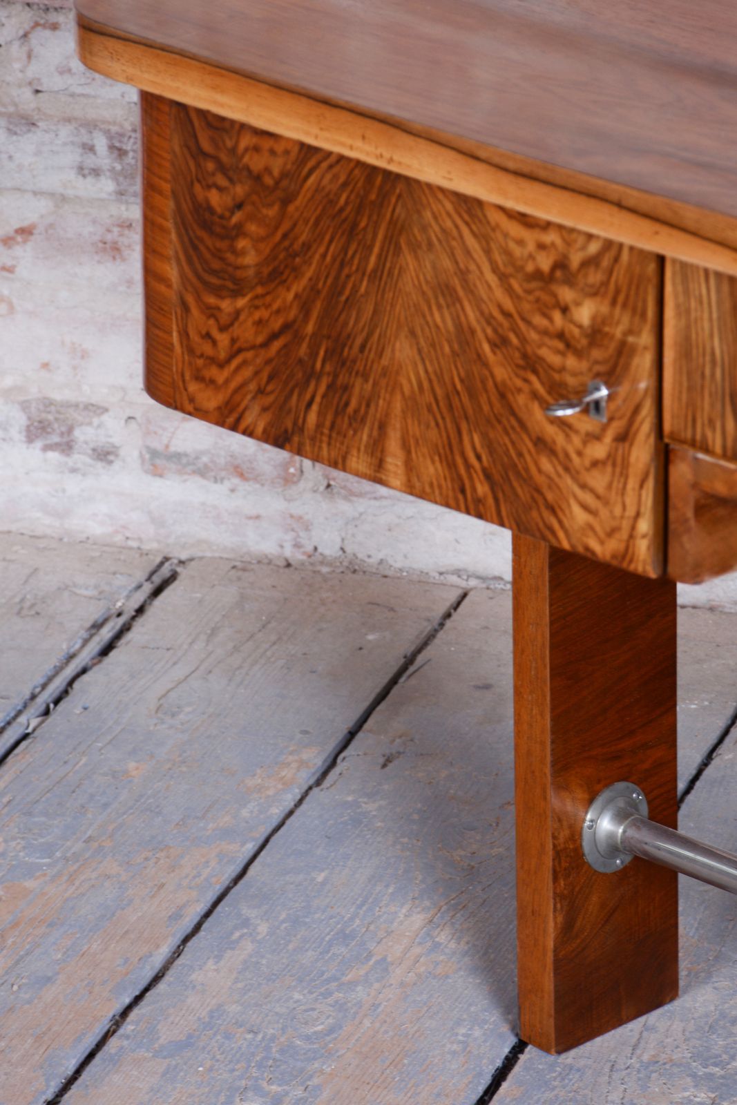 photo buy Restored Art Deco Writing Desk, By Up Závody, Walnut, Repolished, Czech, 1930s