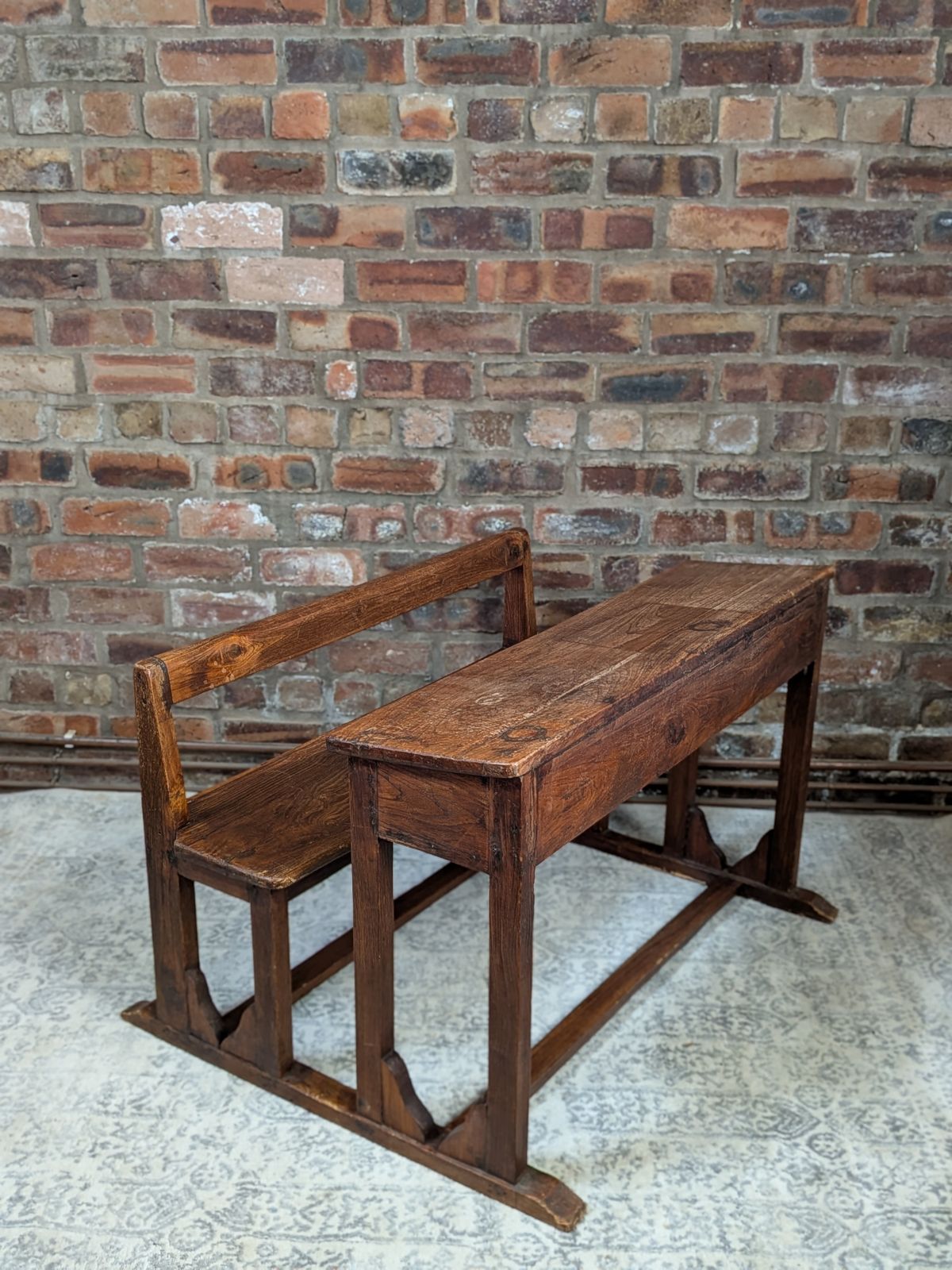 Antique Oak Double School Desk