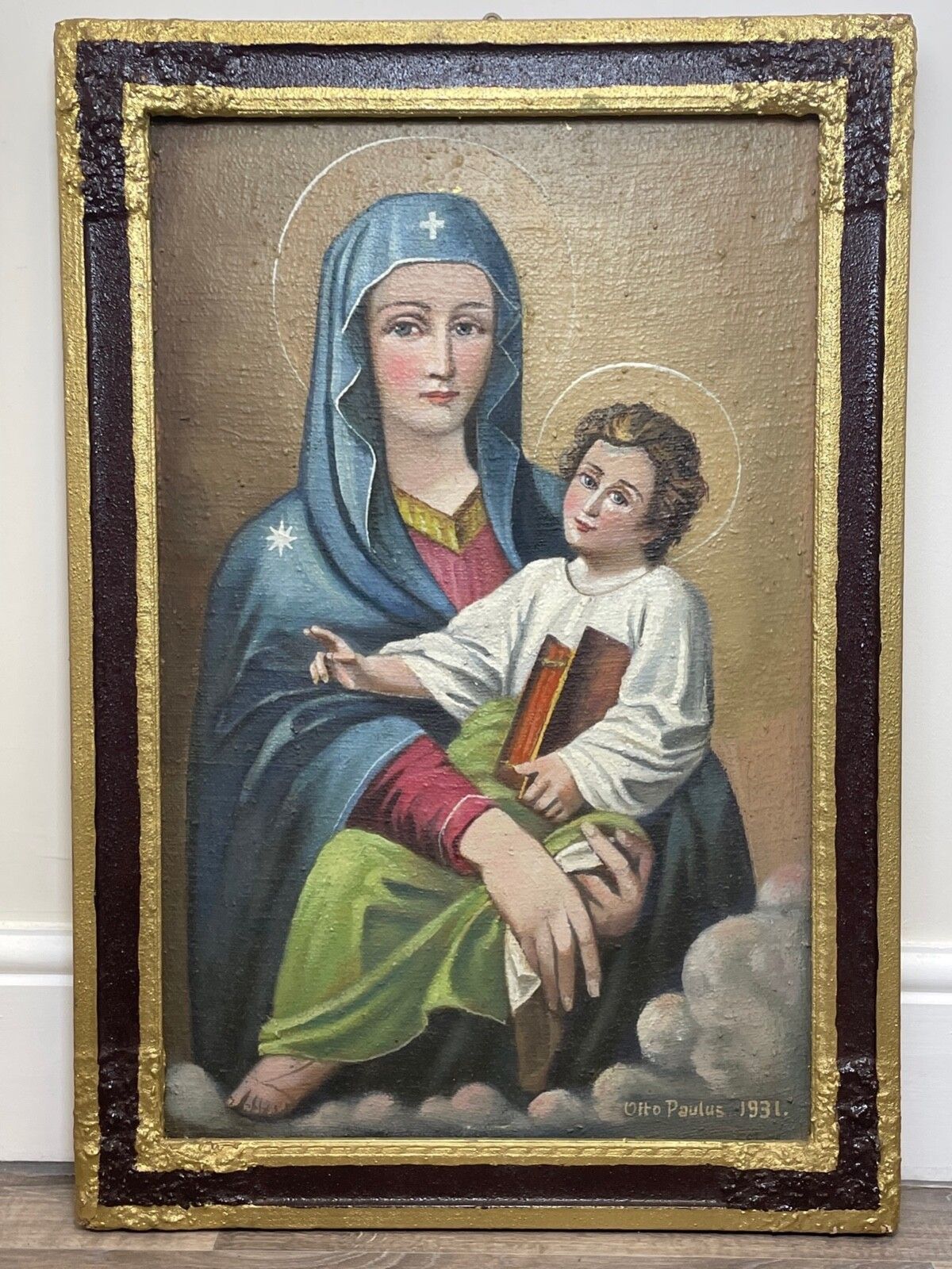 After Rome’s Madonna Del Popolo Large Madonna & Child Icon Oil Portrait photo furniture