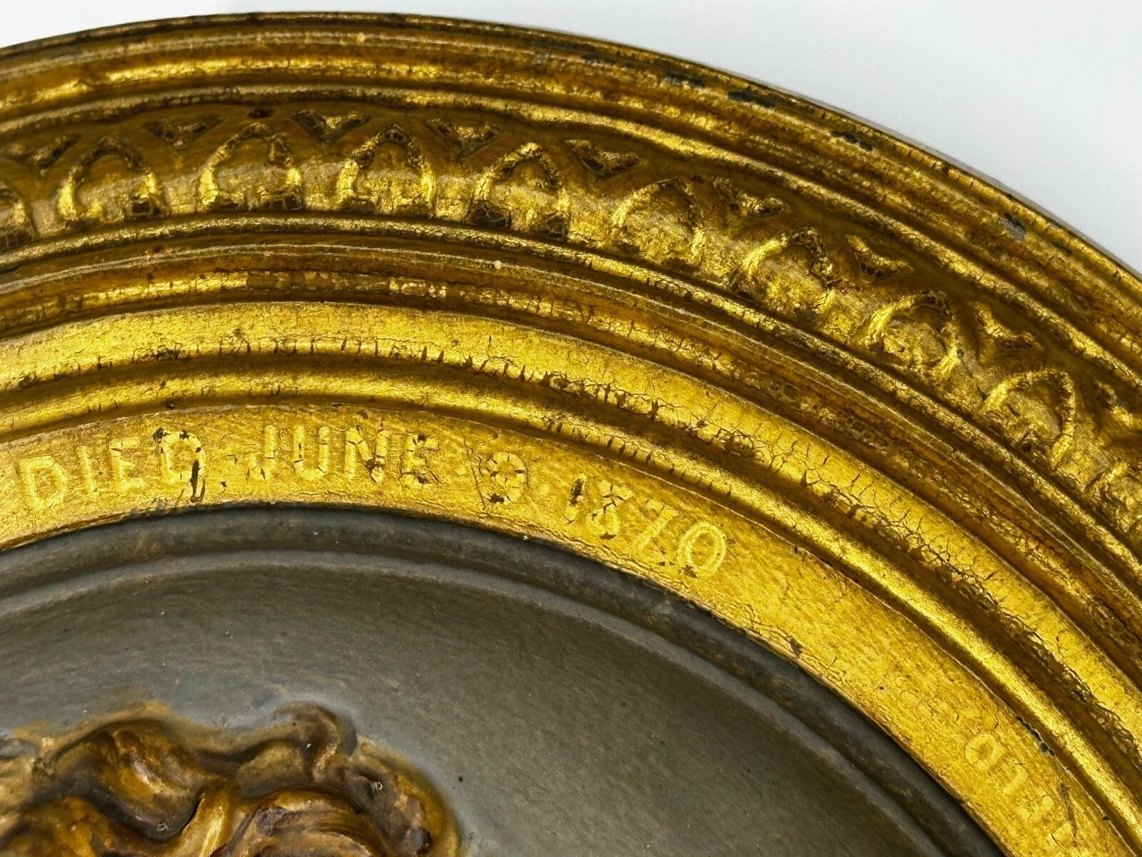 photo for sale Victorian Gilt Bronze In Low Relief Charles Dickens Portrait Wall Sculpture