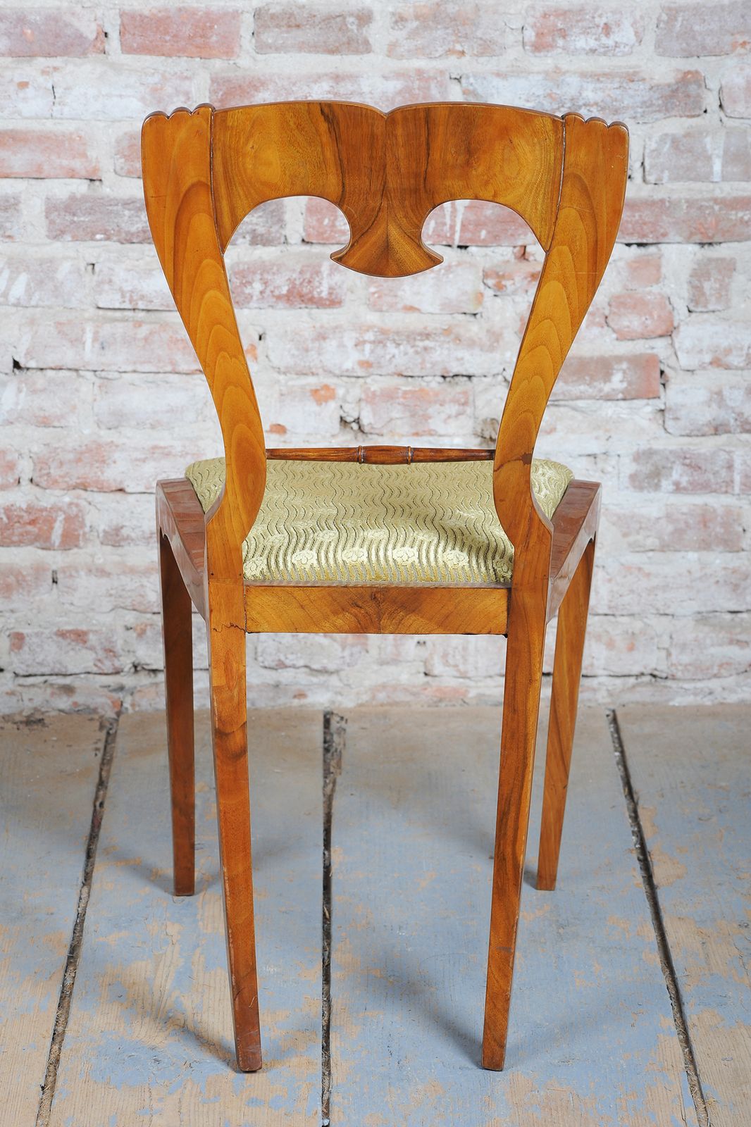 Set Of Four Restored Biedermeier Chairs, Walnut, Revived Polish, Czech, 1840s photo vintage