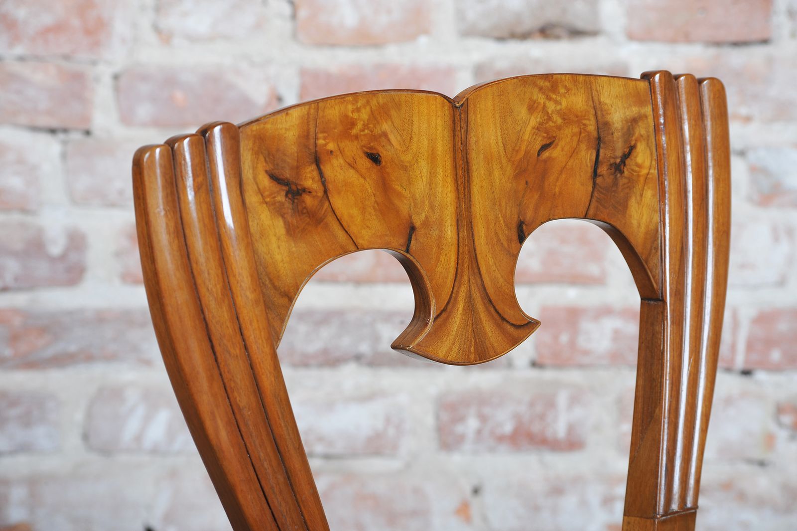 photo for sale Set Of Four Restored Biedermeier Chairs, Walnut, Revived Polish, Czech, 1840s