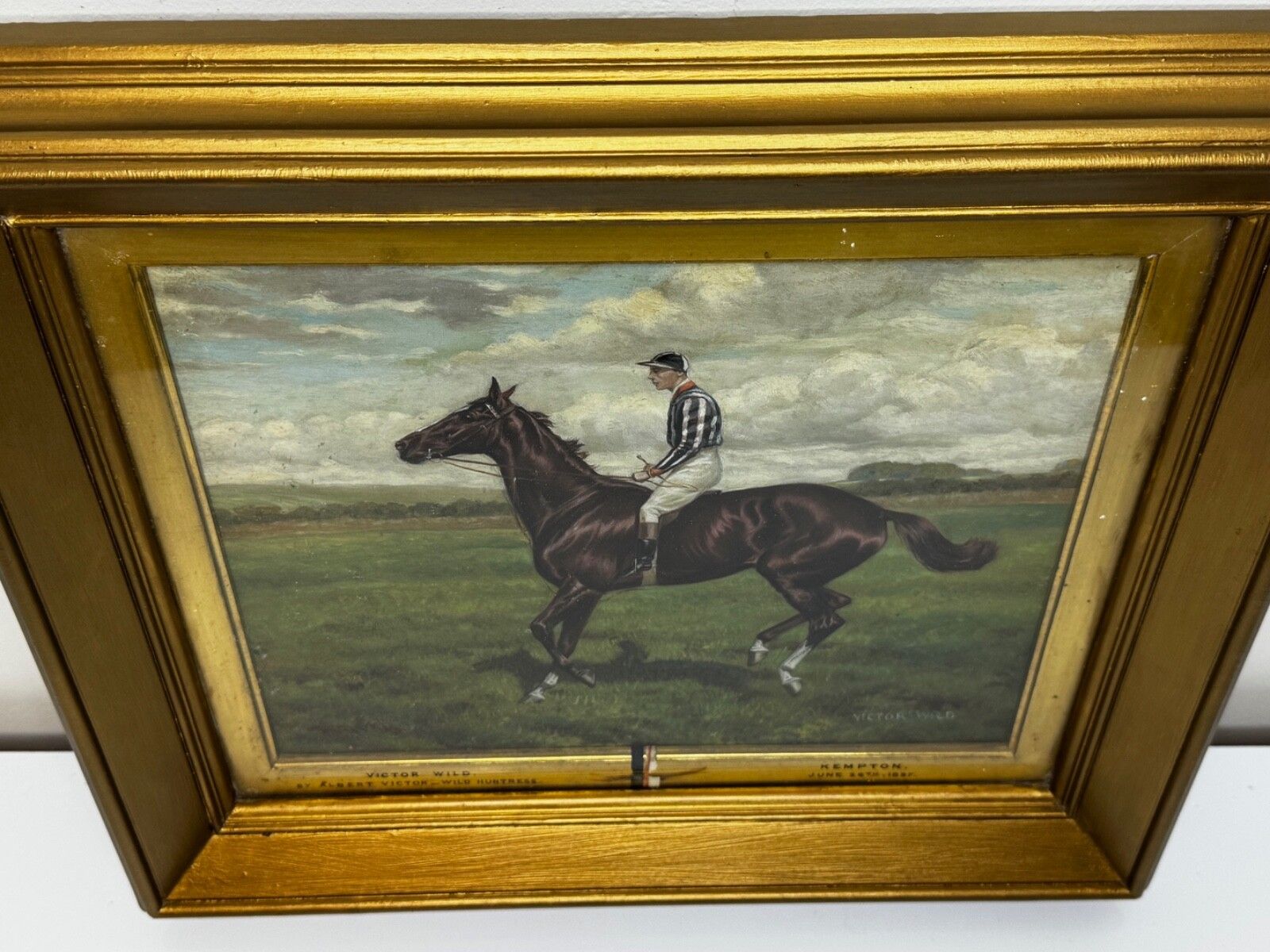 Oil Painting Victor Wild Winner At Kempton Park June 1897 Mornington Cannon Up photo buy