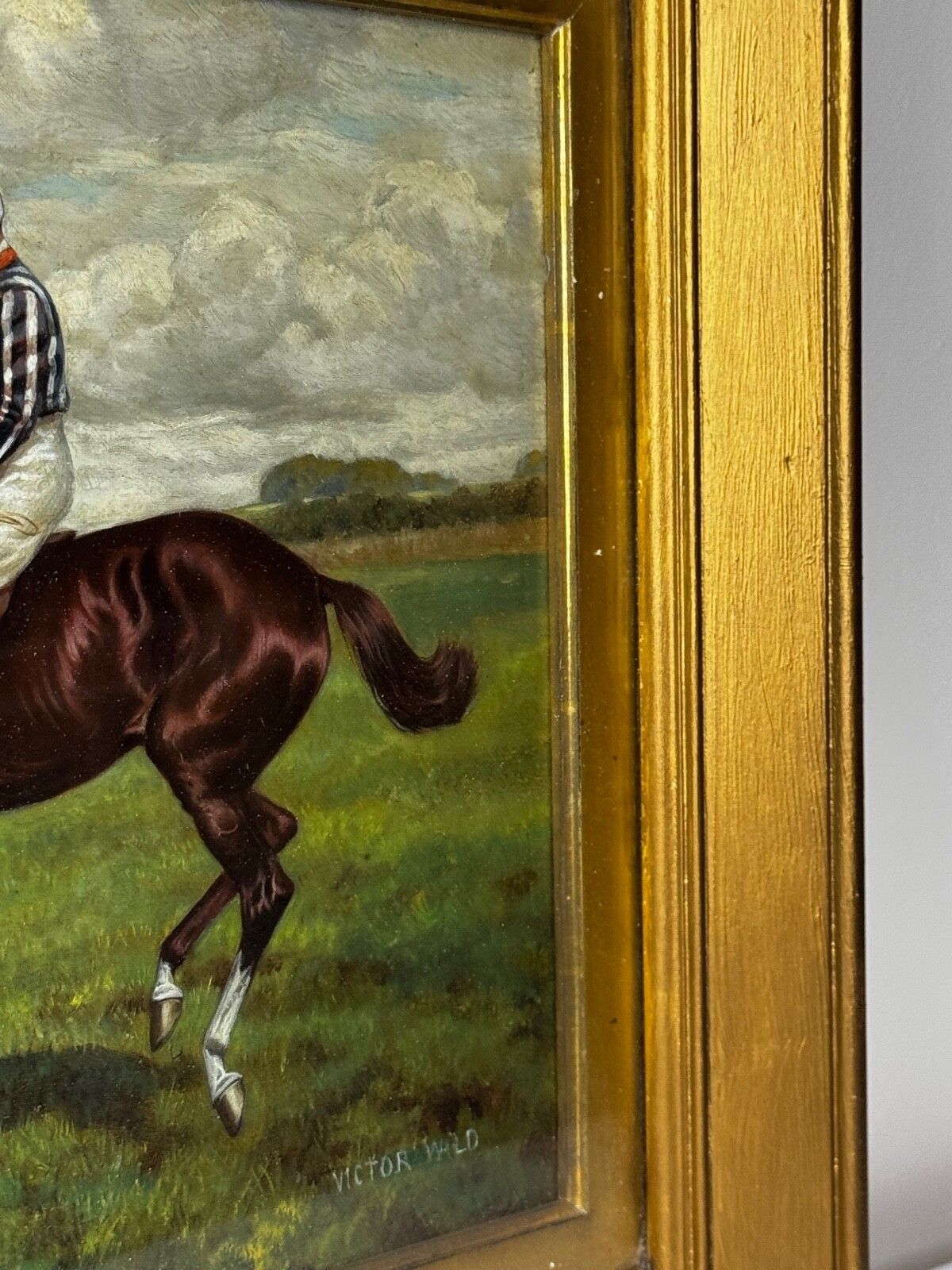 Oil Painting Victor Wild Winner At Kempton Park June 1897 Mornington Cannon Up photo vintage